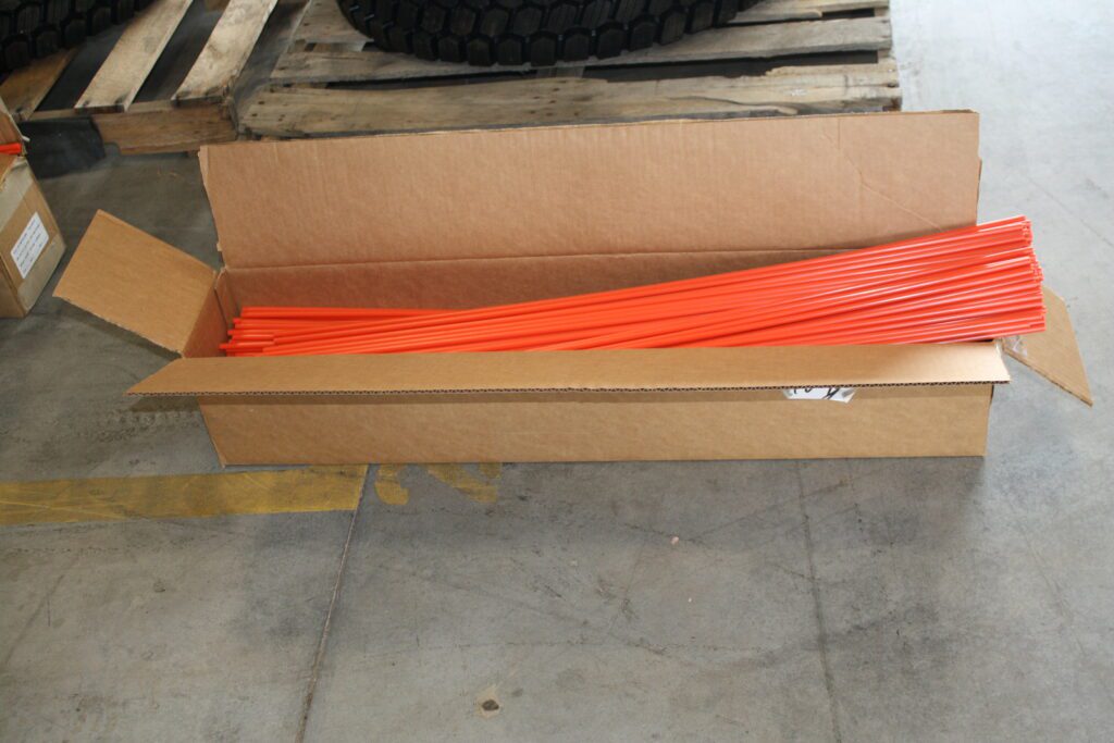 high visibility orange snow plow stakes