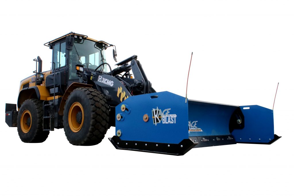 SnowStorm BLAST STEEL snow pusher on XCMG Loader