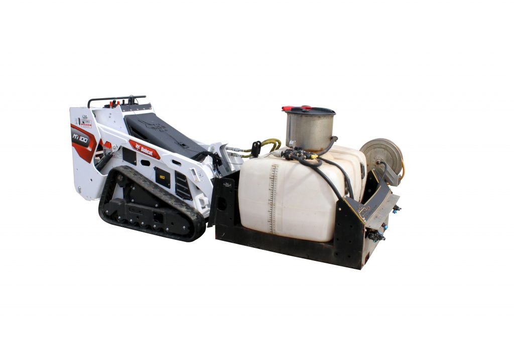 150-gallon brine sprayer on Bobcat MT100