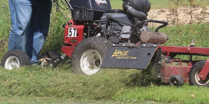 Grass Deflector grass flap discharging downward