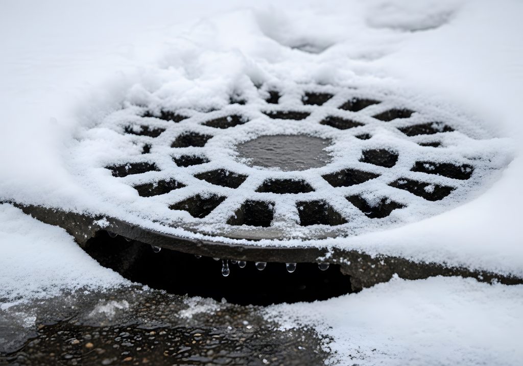 Snowy Storm Drain