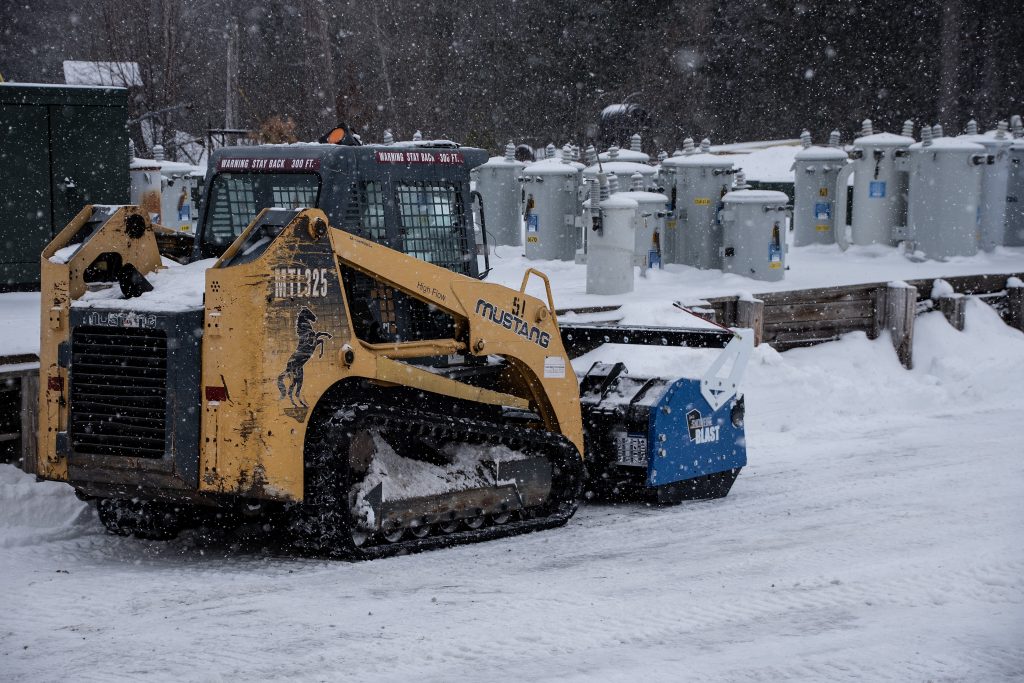 Electricity Company Snow Removal with Compact Track Loader